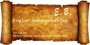 Engler Bonaventúra névjegykártya